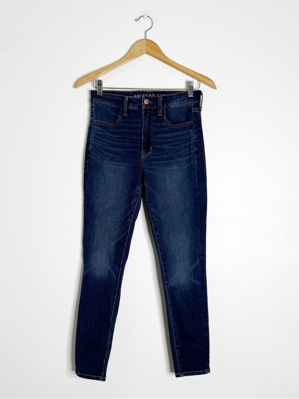 American Eagle Dream Stretch Super High-Rise Jegging Size 4 Short Dark Wash